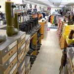 footwear and clothing sections