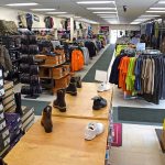wide shot of footwear and main aisle